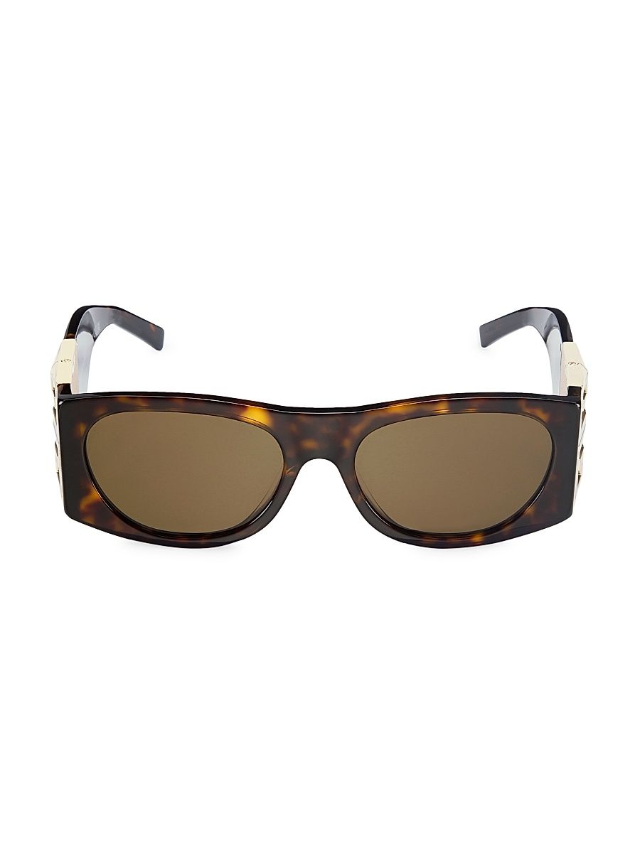 Women's 4G 56MM Rectangular Sunglasses - Dark Havana