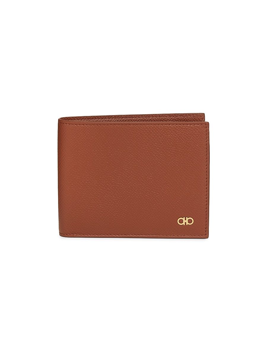 Men's Micro Leather Bi-Fold Wallet - New Cognac Nero