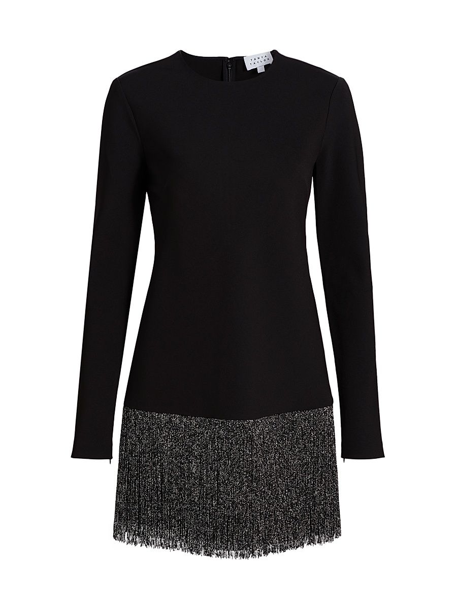 Women's Agatha Fringe Minidress - Black - Size 12