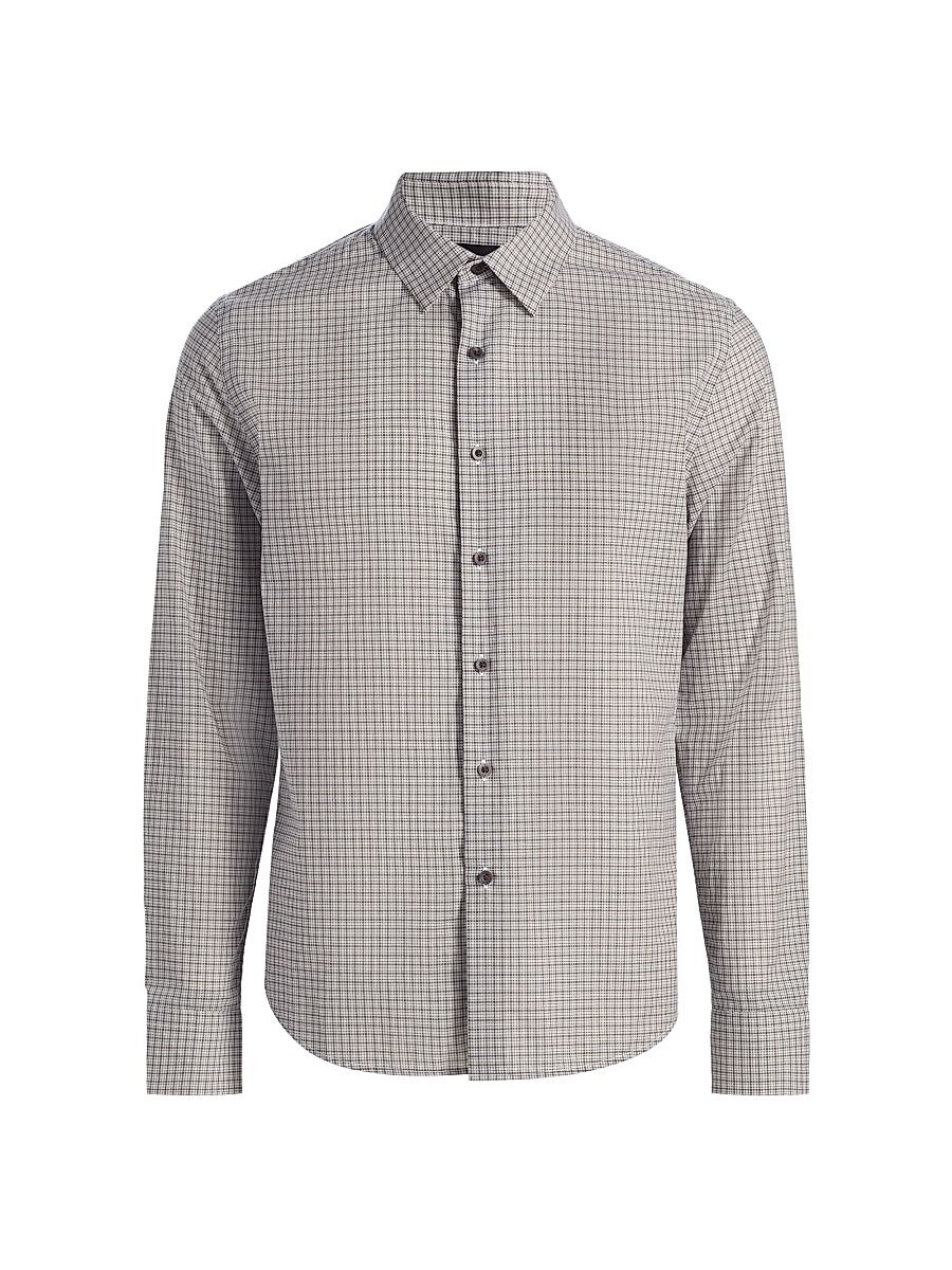 Men's Condor Plaid Cotton Shirt - Prussian Blue - Size Large