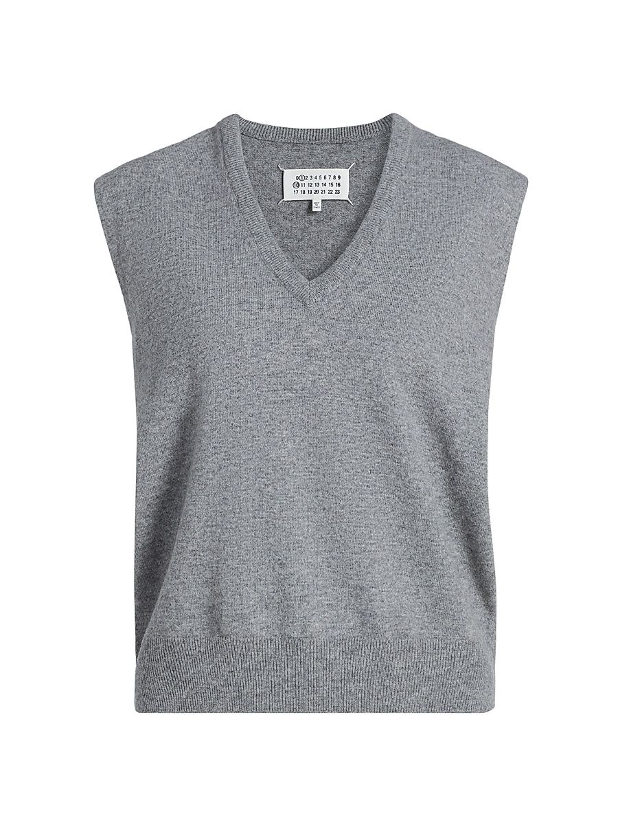 Women's Lightweight Wool Gilet - Medium Grey - Size XS