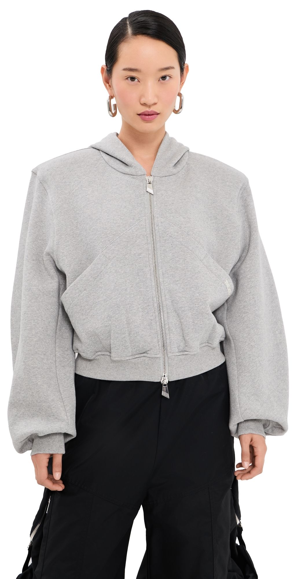 The Attico Fleece Sweatshirt Melange Grey 42