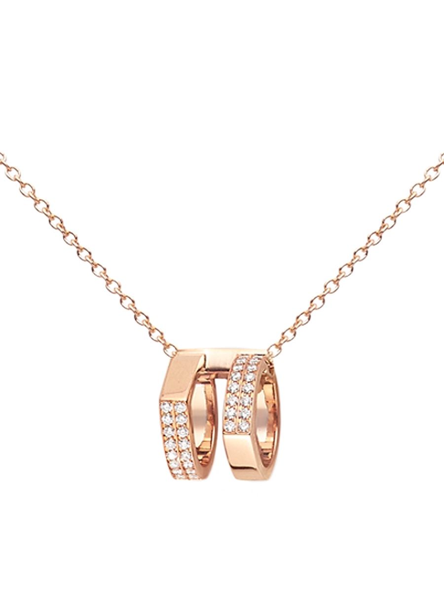 Women's Antifer 18K Rose Gold & Diamond Two-Row Pendant Necklace