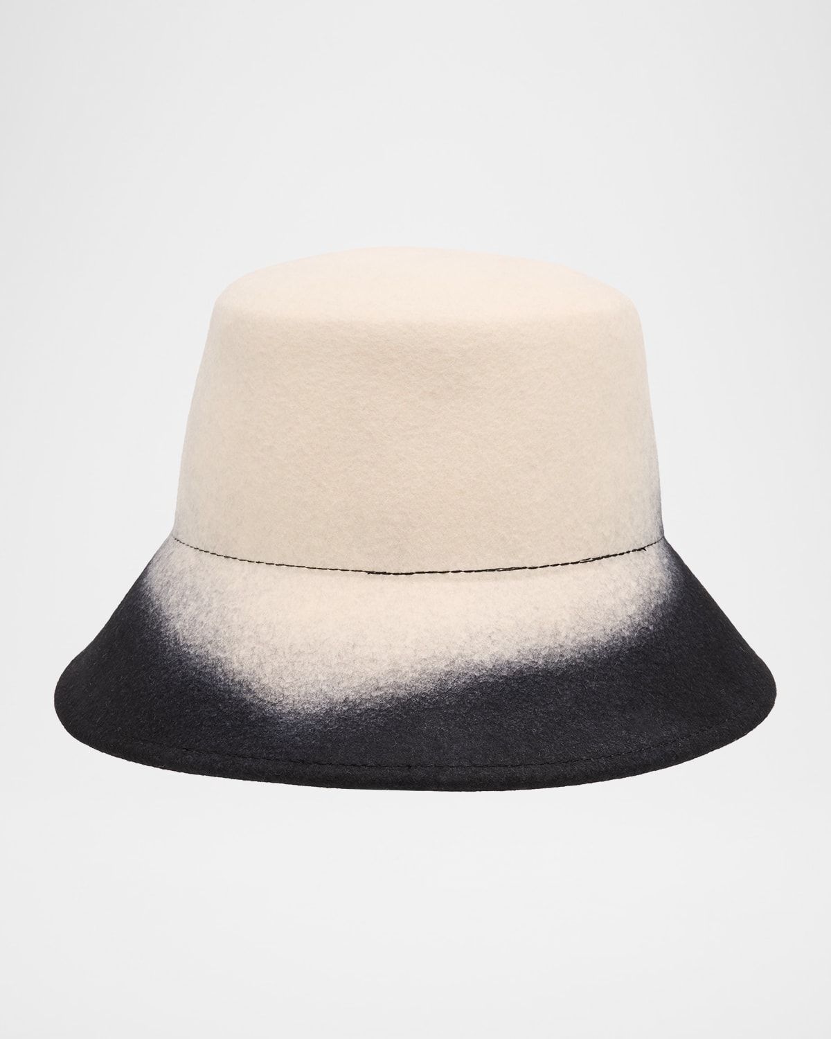 Ruby Wool Felt Asymmetric Bucket Hat
