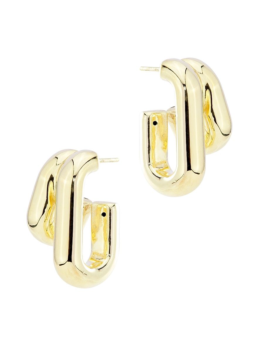 Women's 14K Yellow Gold Double-Hoop Earrings - Gold