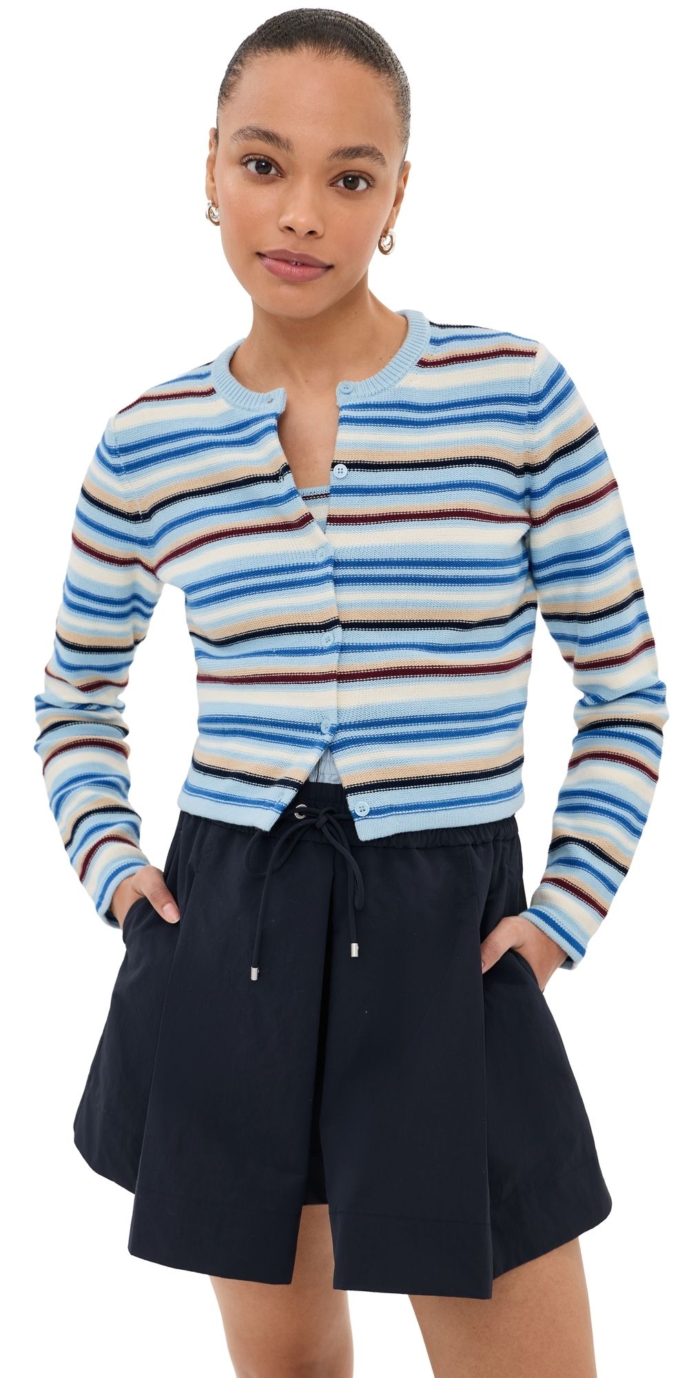LE BOP Mara Cardigan Sand Multi Stripe XL