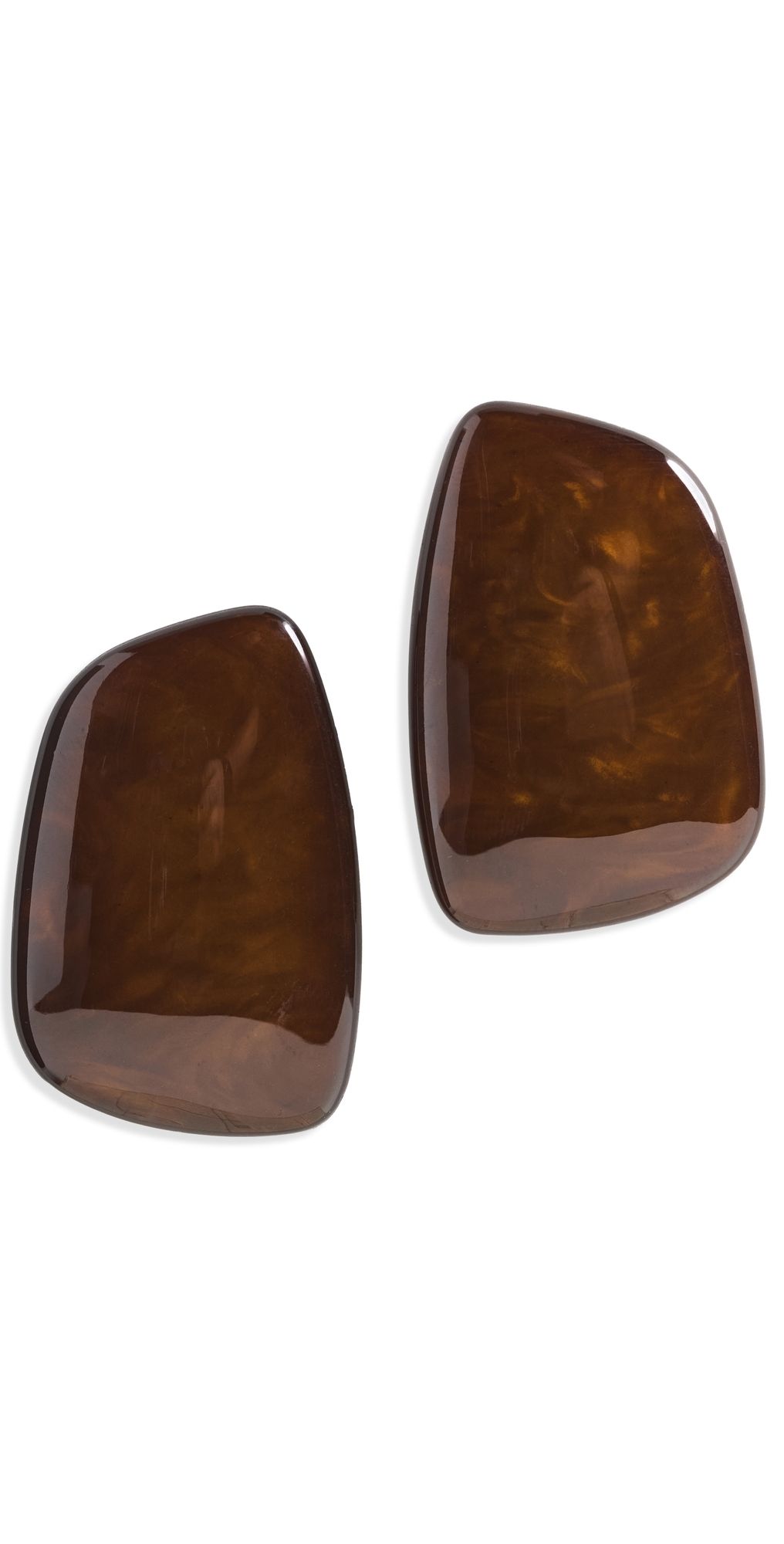 By Adina Eden Chocolate Natural Shape Stud Earrings Brown One Size