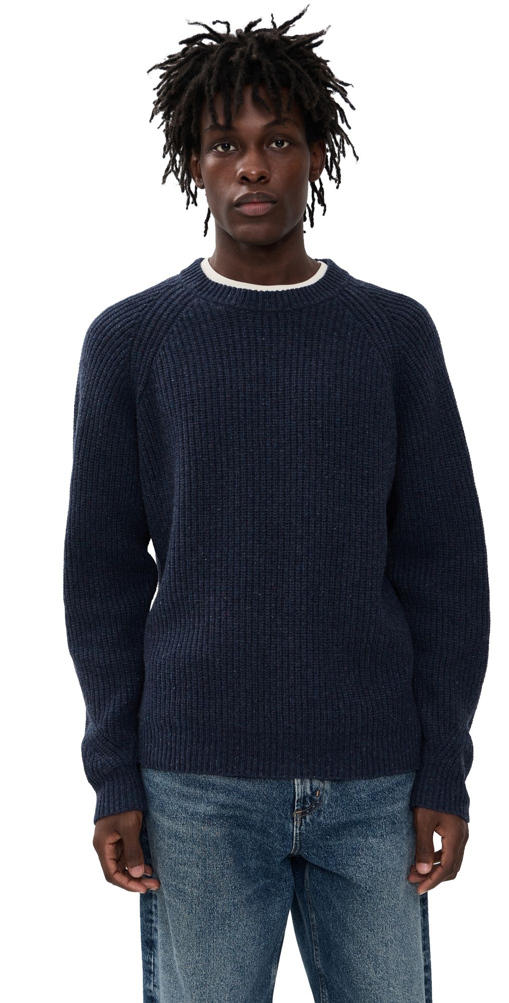 McTavish Fisherman Merino Knit Dark Blue L