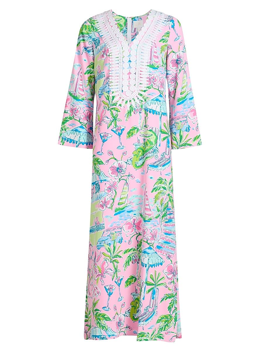 Women's Ocleppo Maxi Oversized Caftan - Conch Shell Pink - Size 14