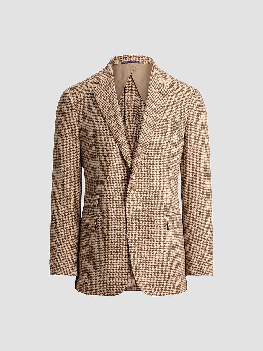 Men's Kent Plaid Wool Sport Coat - Brown - Size 26