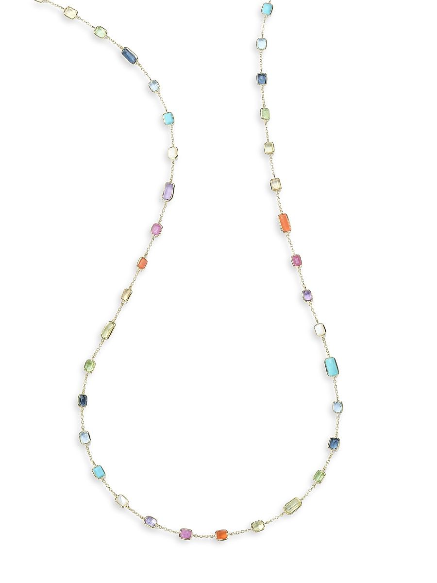 Women's Rock Candy Long Summer Rainbow 18K Yellow Gold & Multi-Stone Necklace - Summer Rainbow
