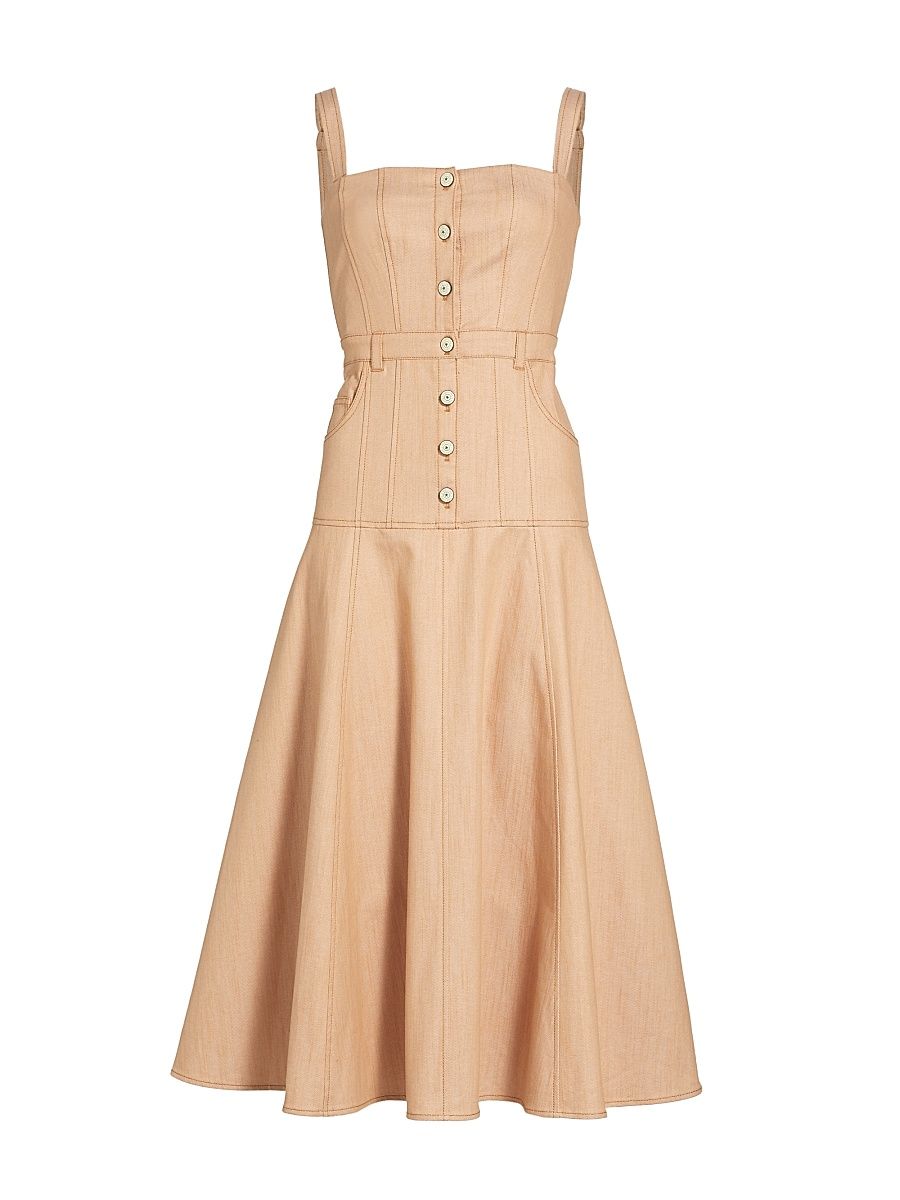 Women's Veena Stretch Denim Midi-Dress - Sahara - Size 12