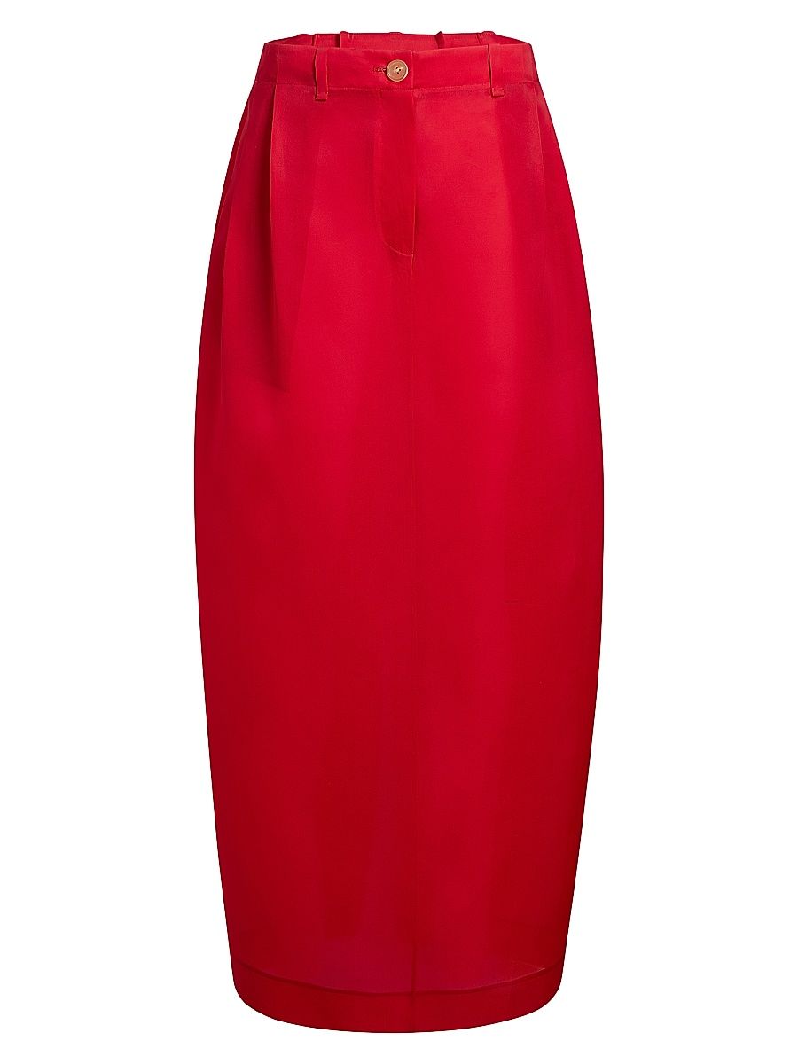 Women's Lucian Silk Maxi Skirt - Raspberry - Size 8