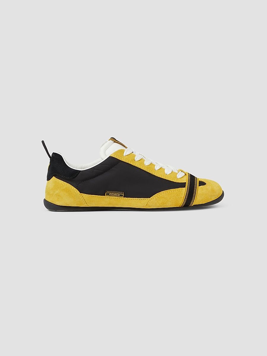 Men's Wrap Suede & Textile Sneakers - Deep Lemon Nero - Size 10
