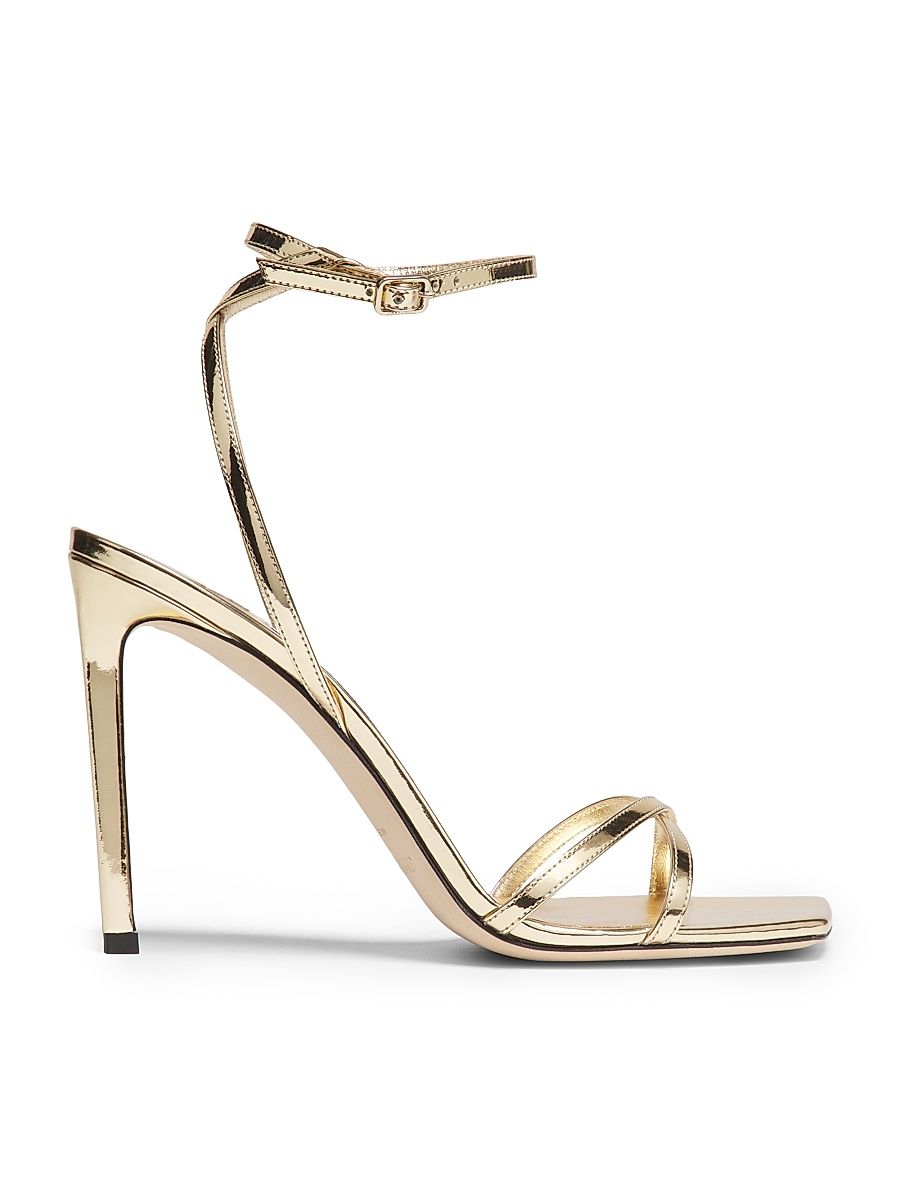 Women's Metz 100MM Metallic Leather Sandals - Gold - Size 8.5