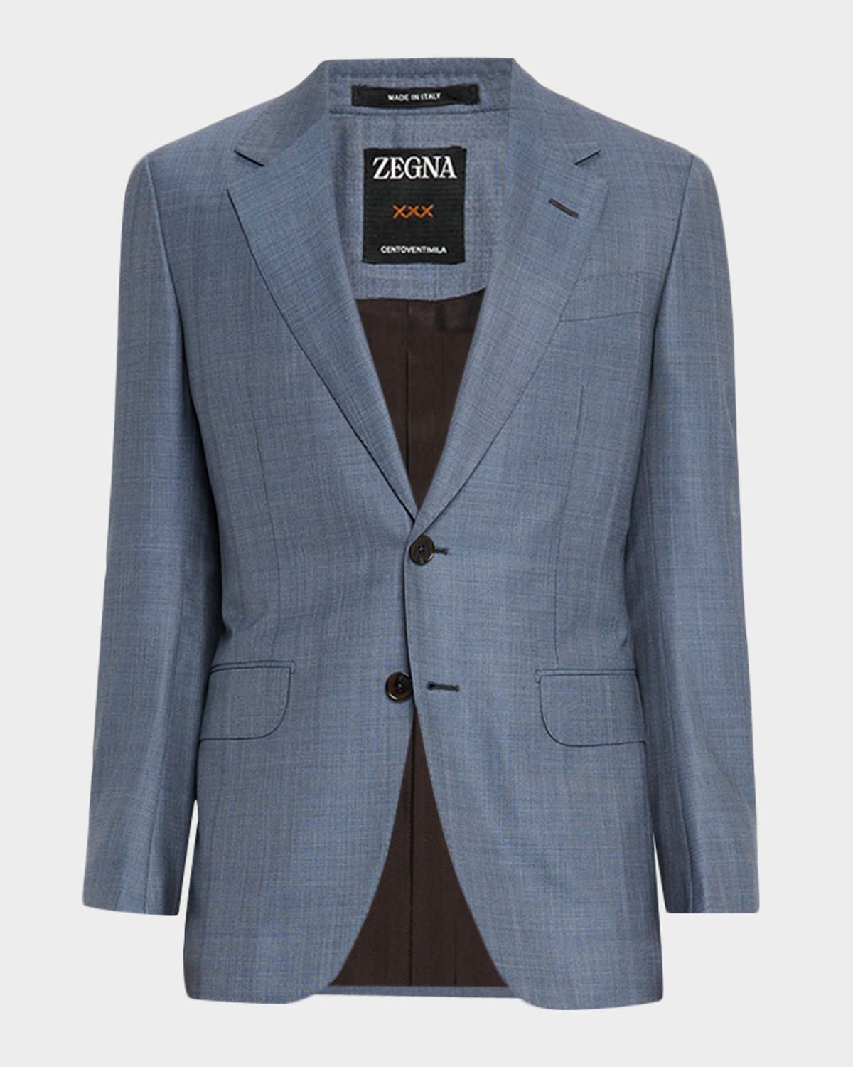 Men & apos;s Centoventimila Wool Sharkskin Suit