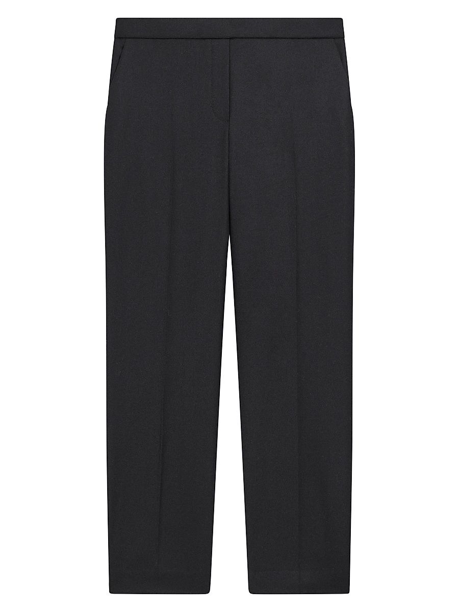Women's Treeca Wool Crop Trousers - Black - Size 14