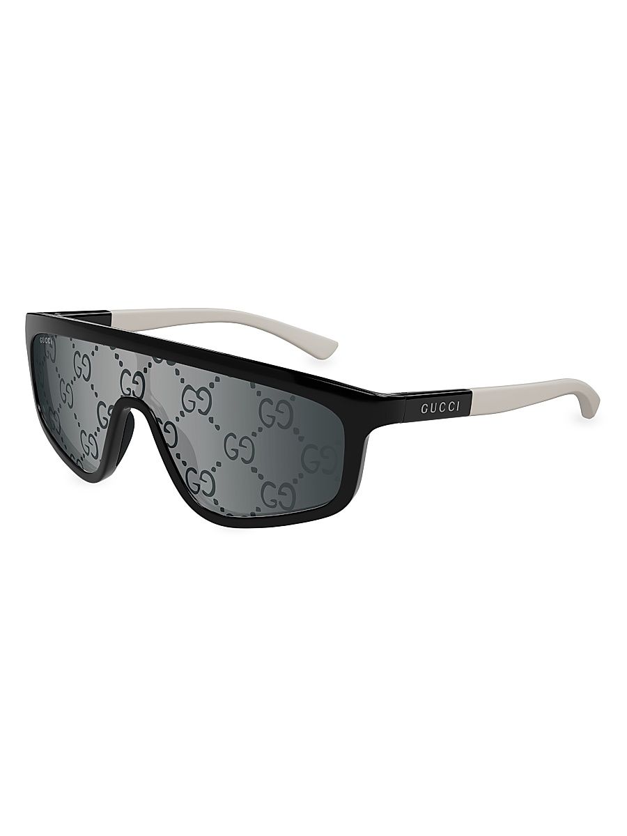 Men's Gucci Active GG1736S 99MM Mask Sunglasses - Grey Black