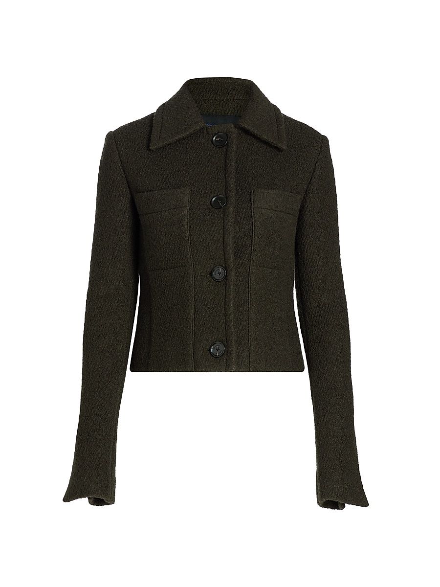 Women's Kinsley Bouclé Virgin Wool-Blend Jacket - Wood - Size 10