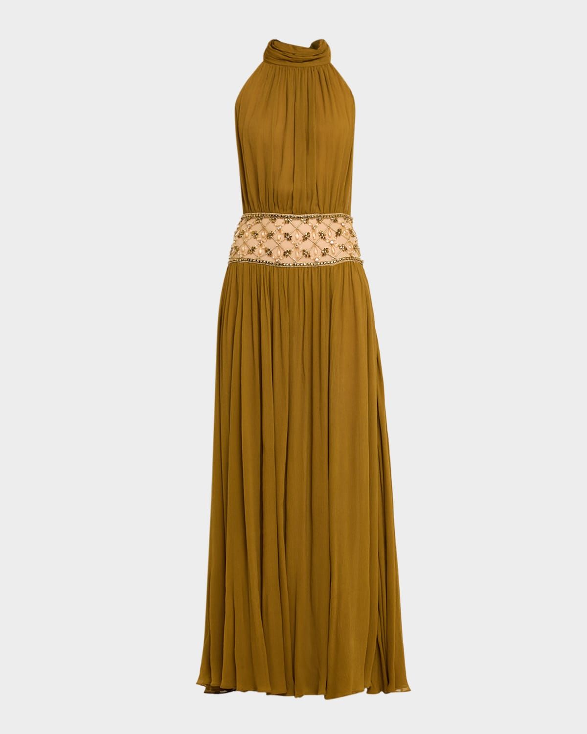 Kreeli Embellished Halter Gown