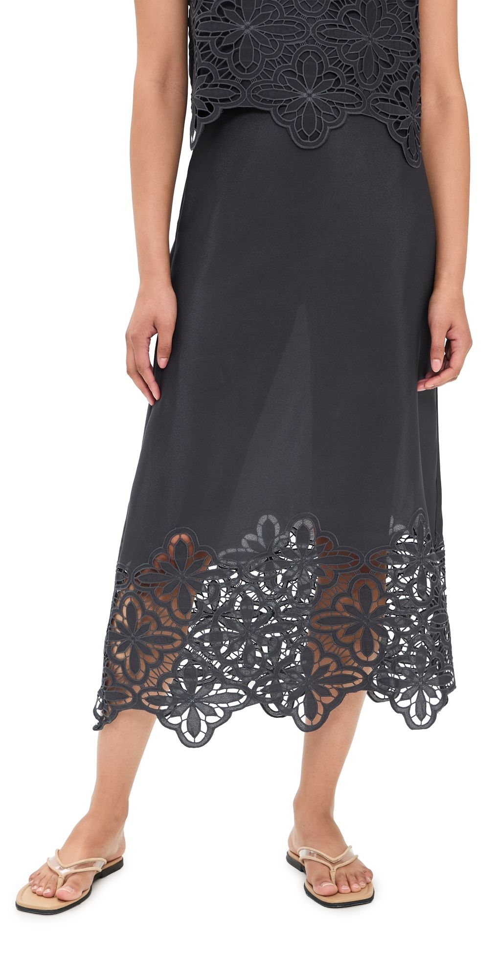 Splendid Pia Pinwheel Eyelet Skirt Lead XL