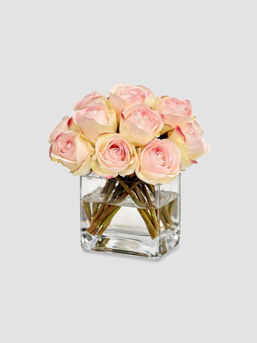 Winward Home Newness Artificial Rose Flower Arrangement - Pink White