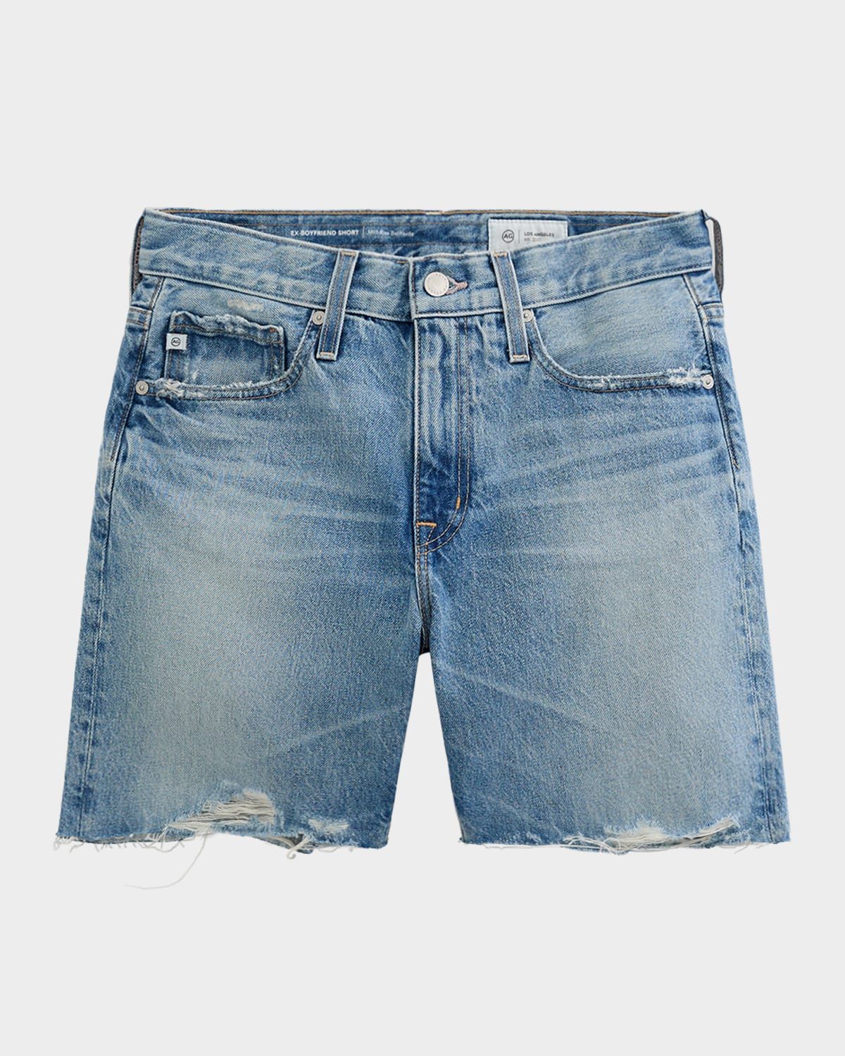 Billie Frayed-Hem Cotton Denim Shorts