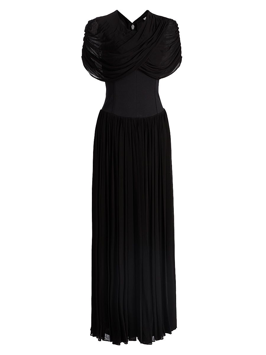 Women's Nancie Draped Jersey Gown - Black - Size 14