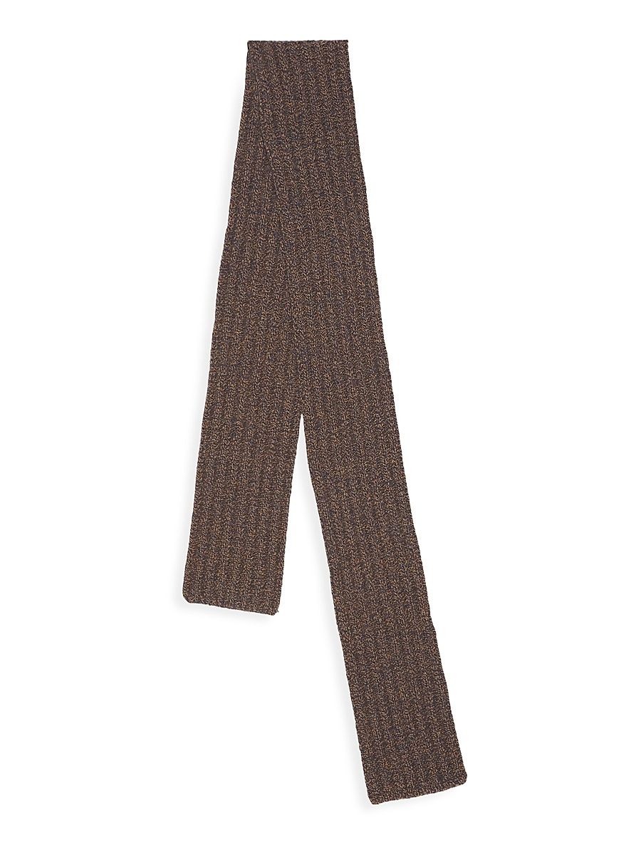 Men's Rib-Knit Twist Coarsehair Cashmere Scarf - Chest Nut Brown