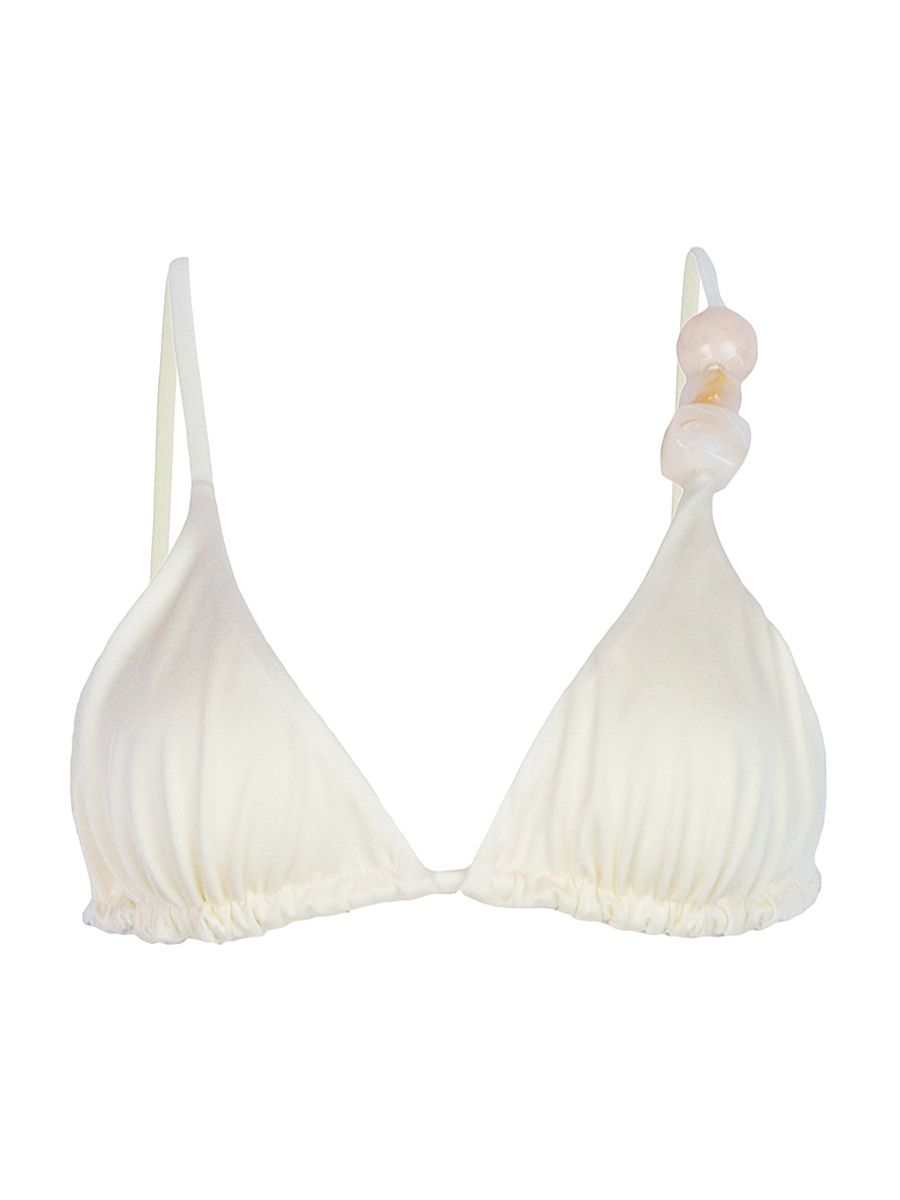 Women's La Vila Kaia Triangle Bikini Top - Coconut Cream - Size Small