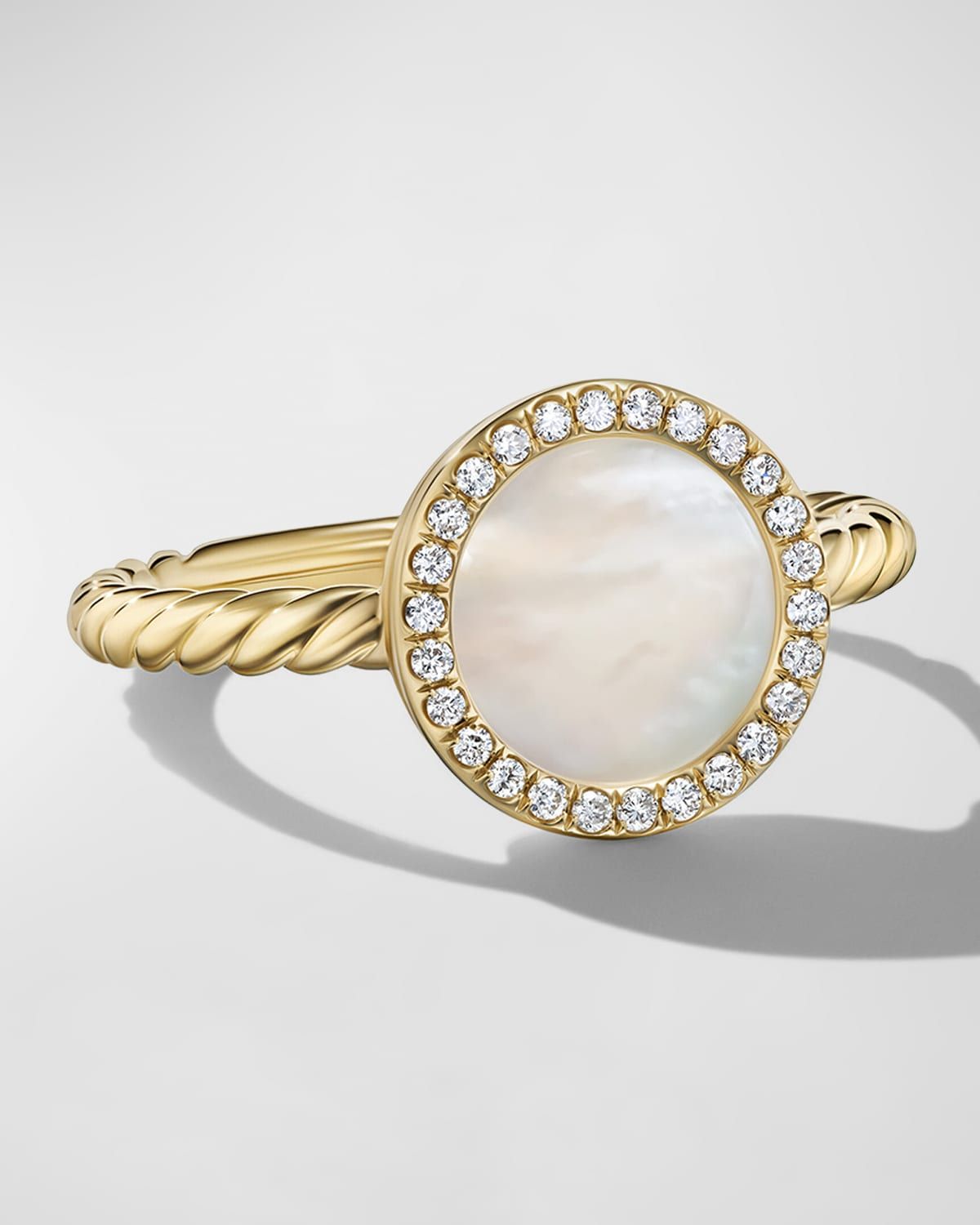 DY Elements Ring with Black Onyx and Diamonds in 18K Gold, 11mm