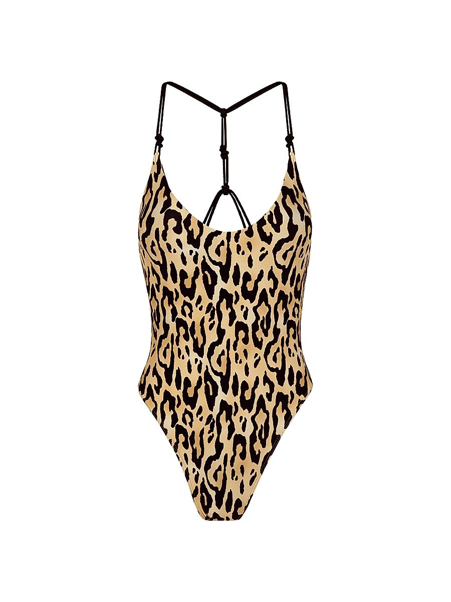 Women's Tyla Leopard-Print Cheeky One-Piece Swimsuit - Size XL