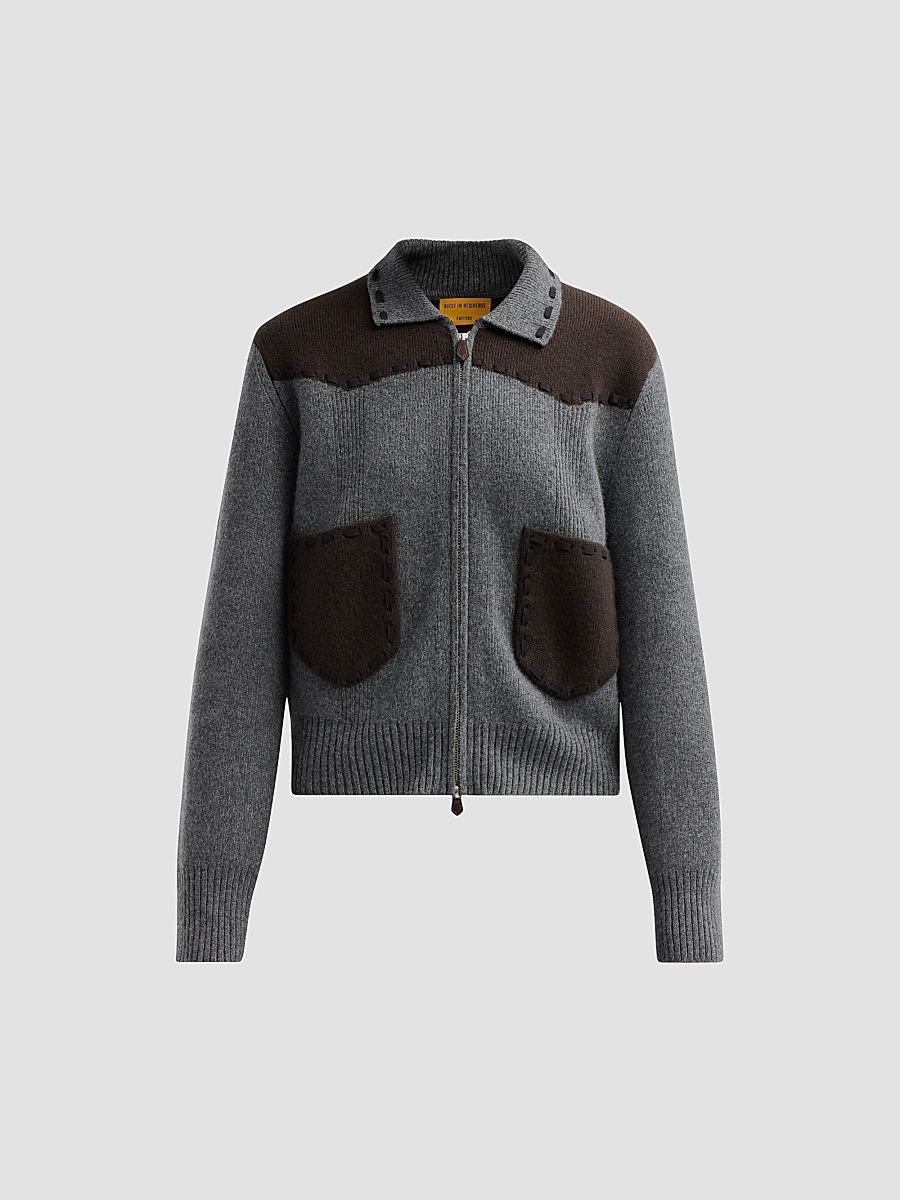 Women's Saddle Up Cashmere-Wool Jacket - Charcoal Burnt Cocoa - Size Large