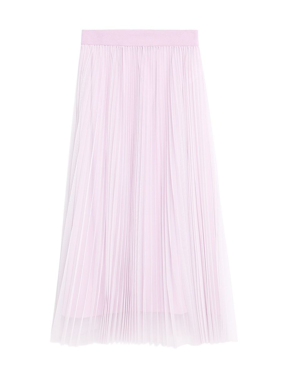 Women's Pleated Tulle Midi-Skirt - Rosa Lilla - Size 12