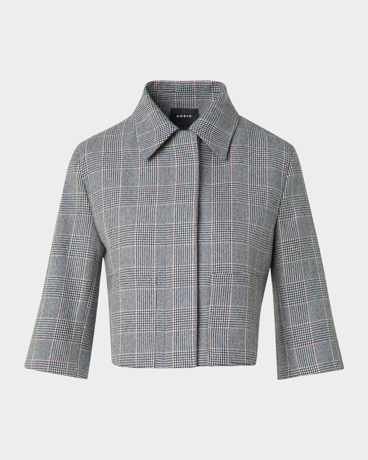 Winslow Short Prince Of Wales Check Cashmere Jacket