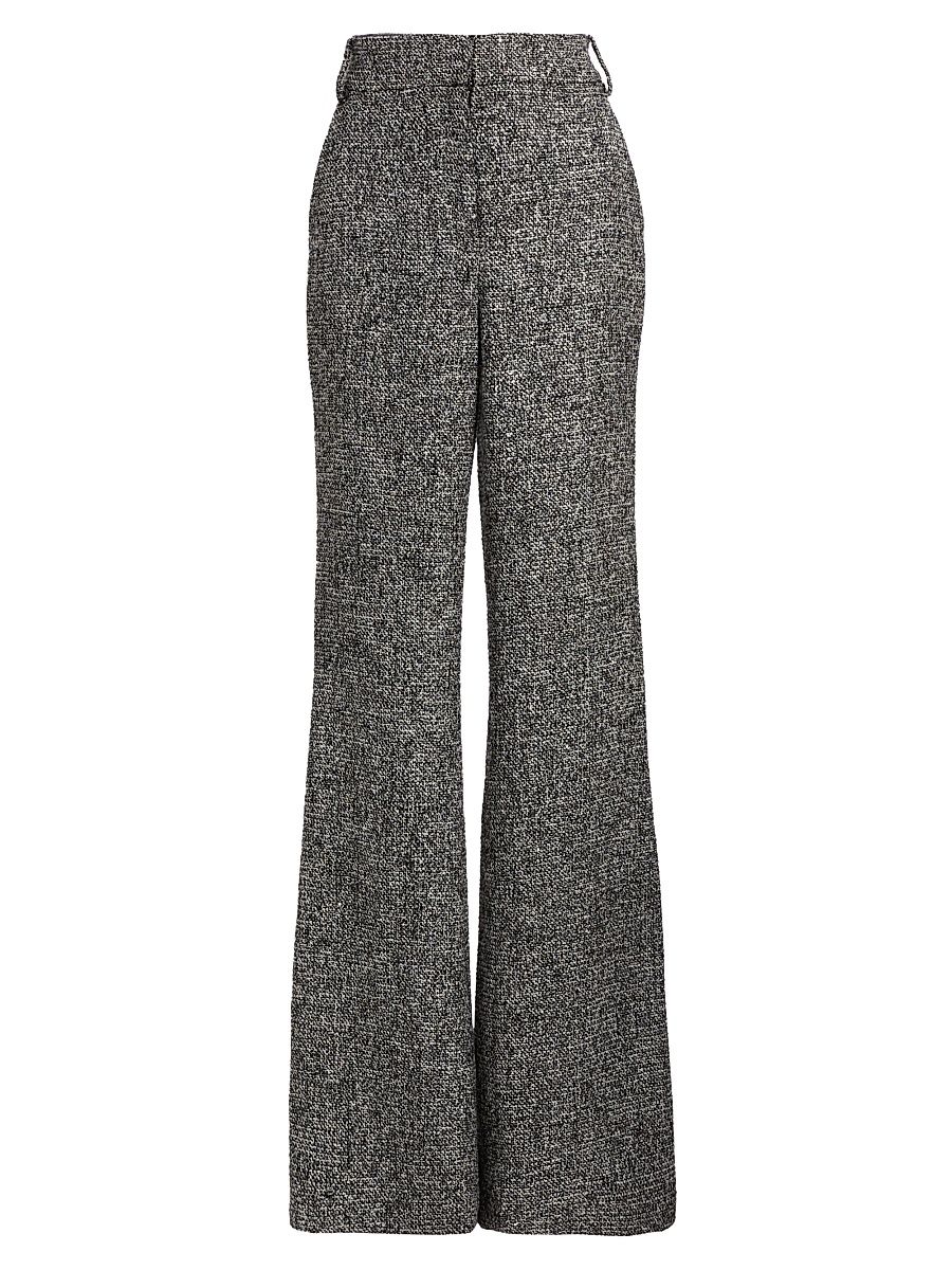 Women's Gracie Button-Cuff Tweed Pants - Charcoal Multi - Size 8