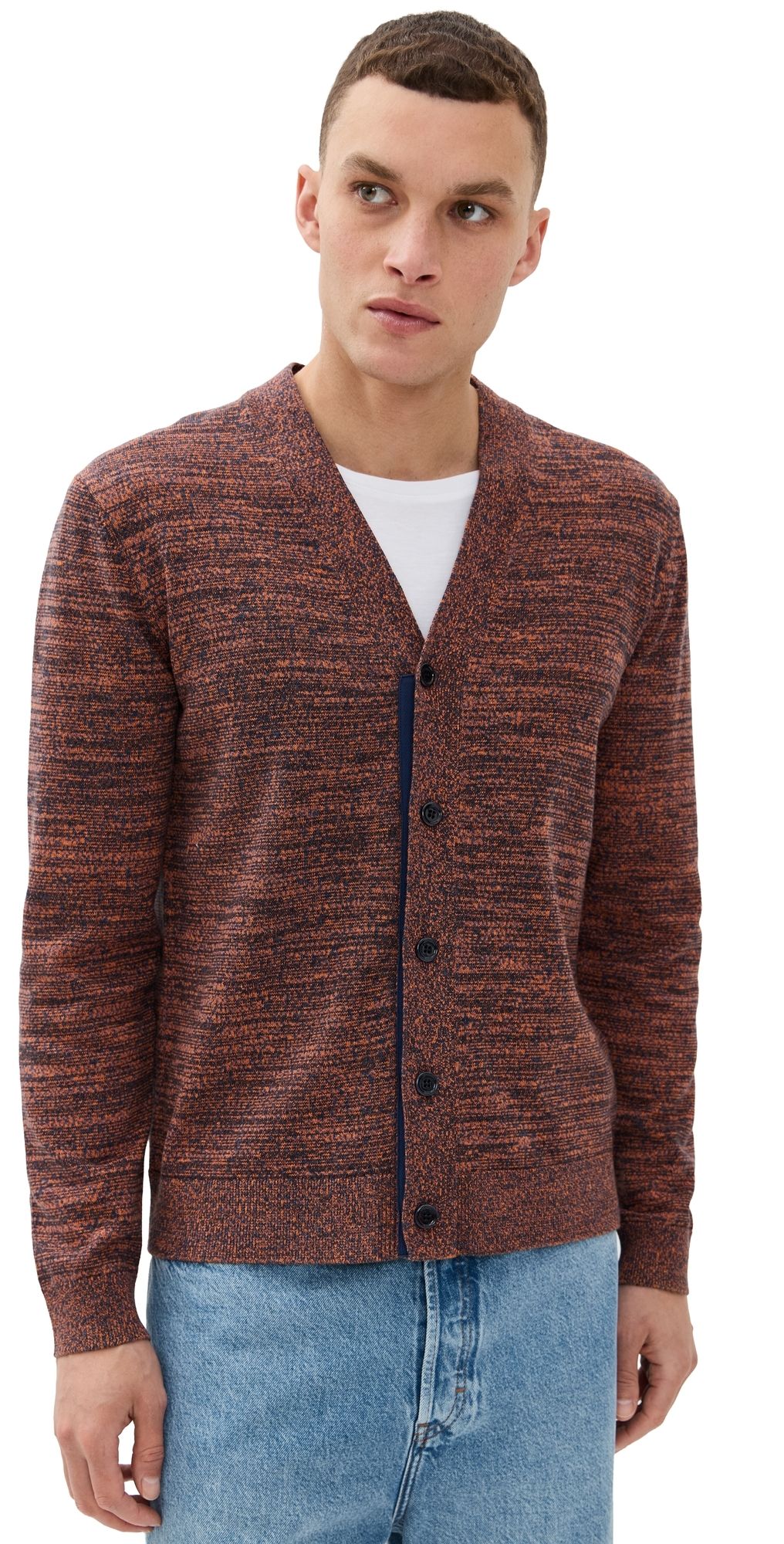 JW Anderson Melange Cardigan Steel Blue/Orange L