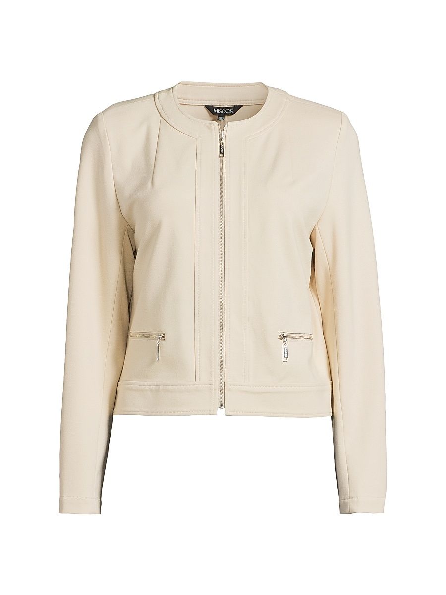 Misook Women's Heritage LuxeStretch Sport Jacket - Biscotti - Size XXL