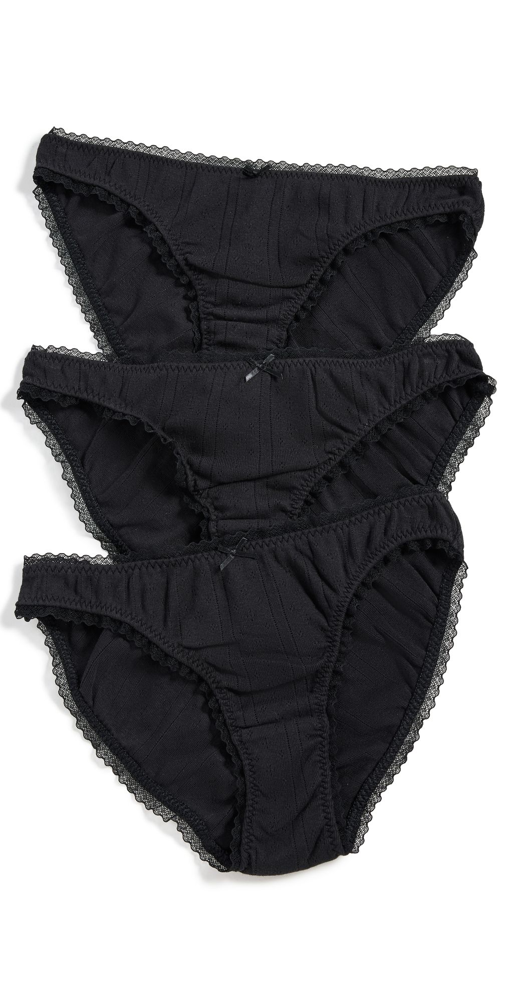 COUCOU The Low Rise: 3 Pack Black XS