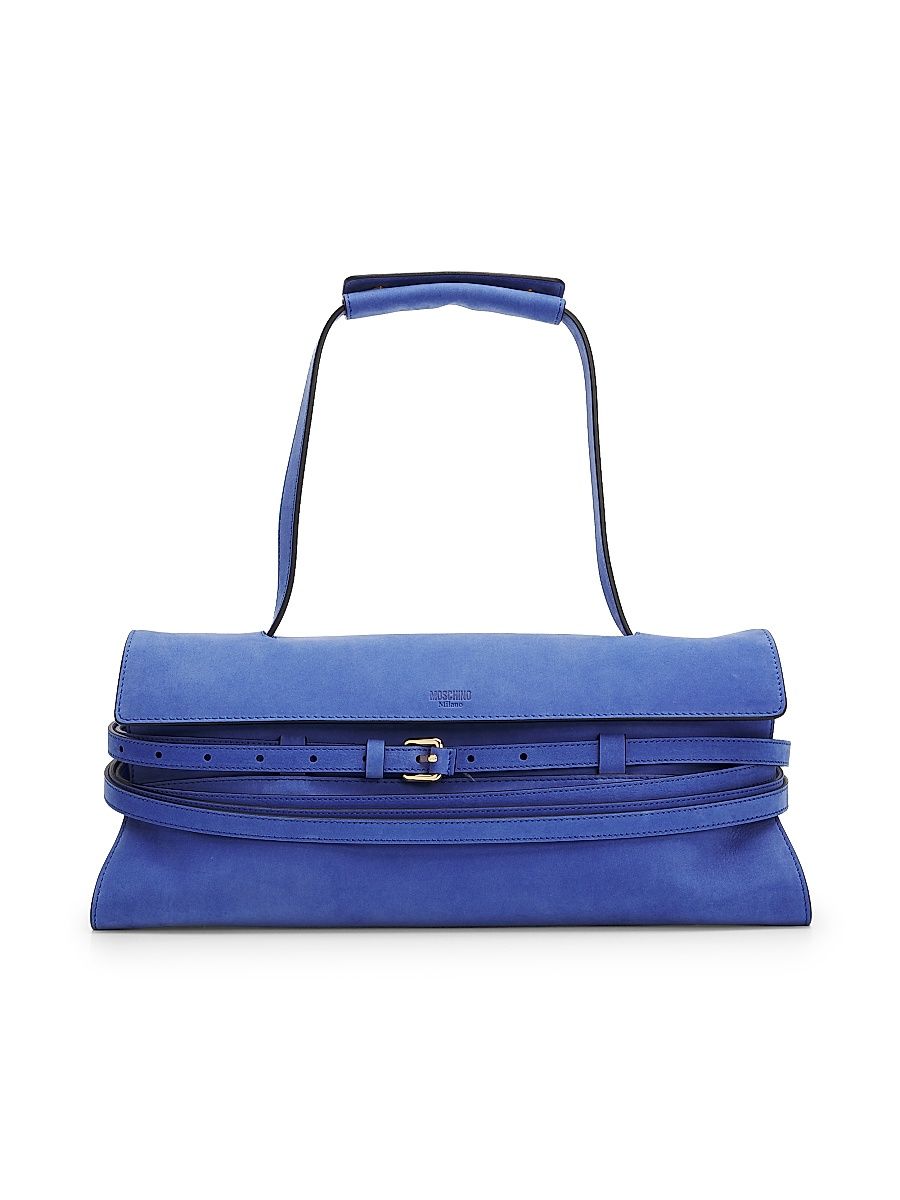 Women's Tie Me Suede Shoulder Bag - Klein