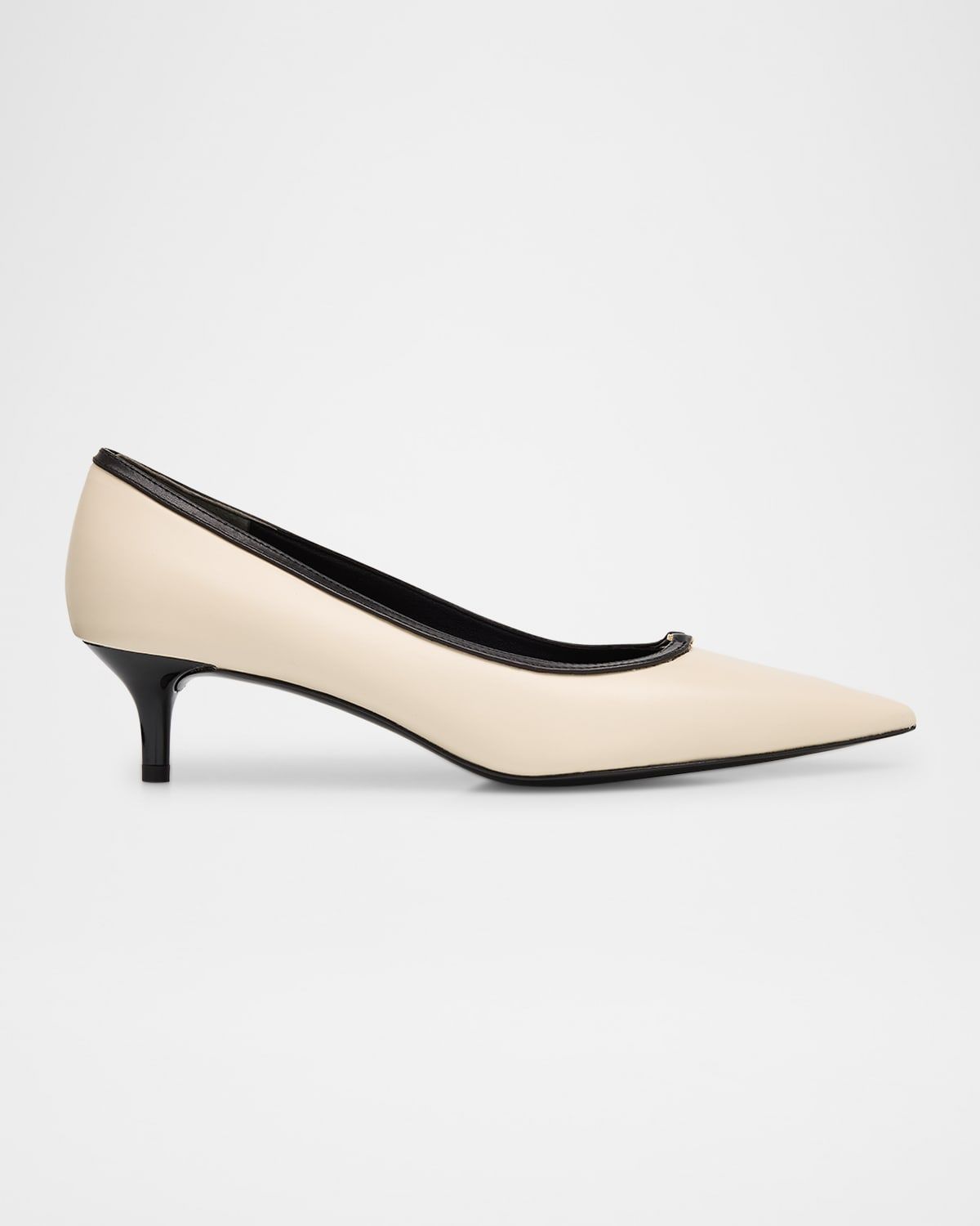 45mm Double T Leather Buckle Pumps