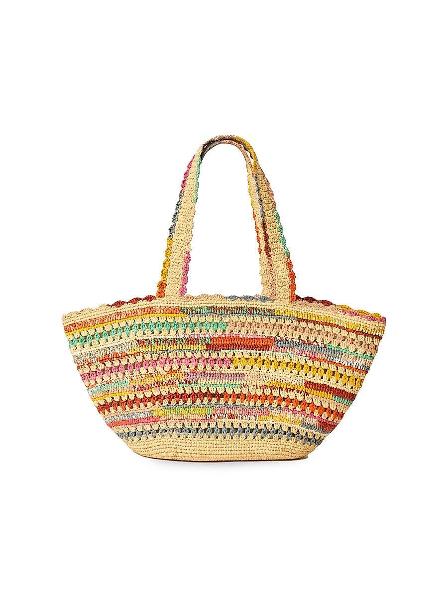 Women's Ornella Striped Raffia Tote Bag