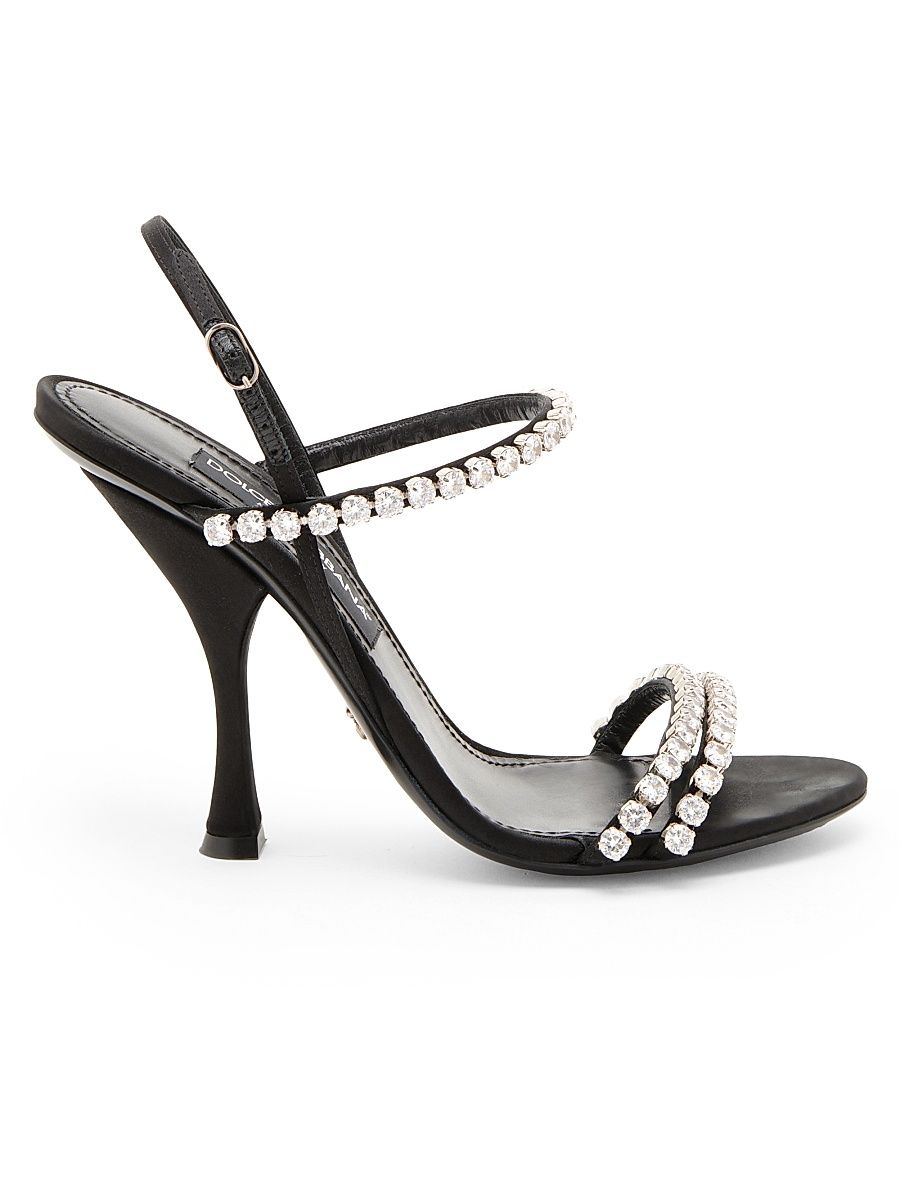 Women's 105MM Crystal-Embellished Sandals - Nero Crystal - Size 11