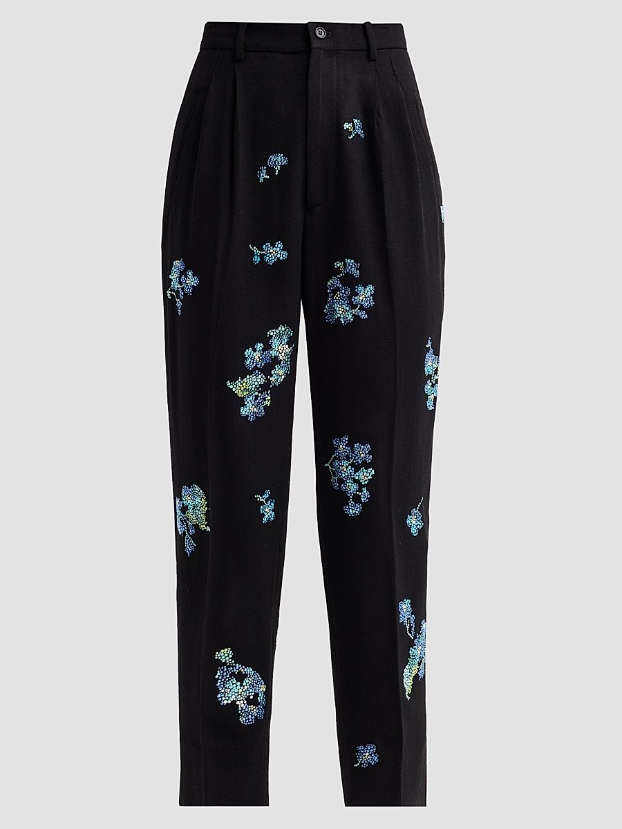 Women's Bluebell Lane Embellished Tapered-Leg Crop Ciggy Pants - Black - Size Large