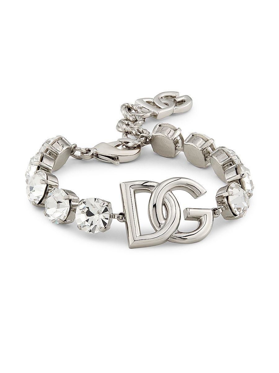 Women's Goldtone & Crystal Monogram Charm Bracelet - Silver