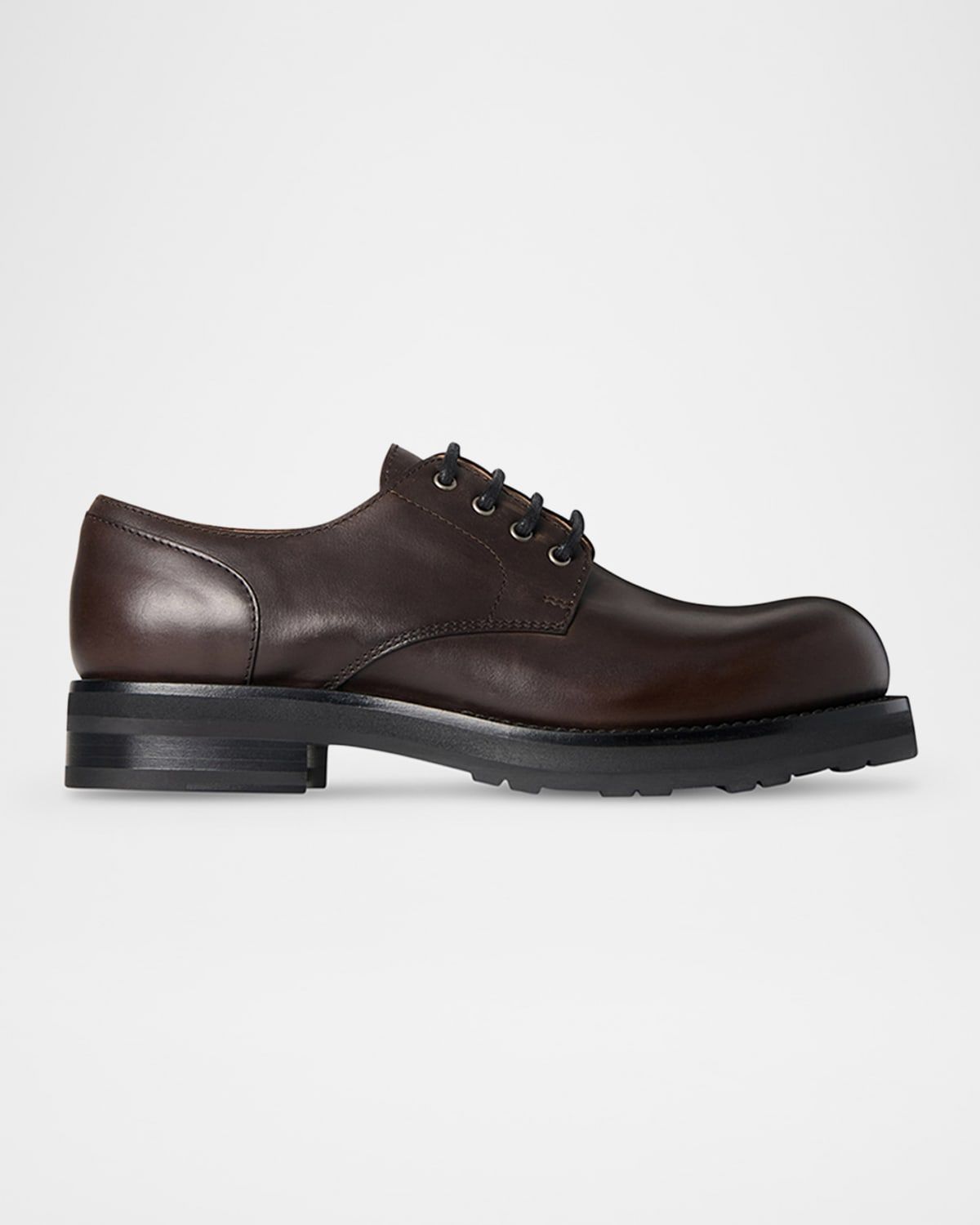 Leather Derby Lug-Sole Shoes