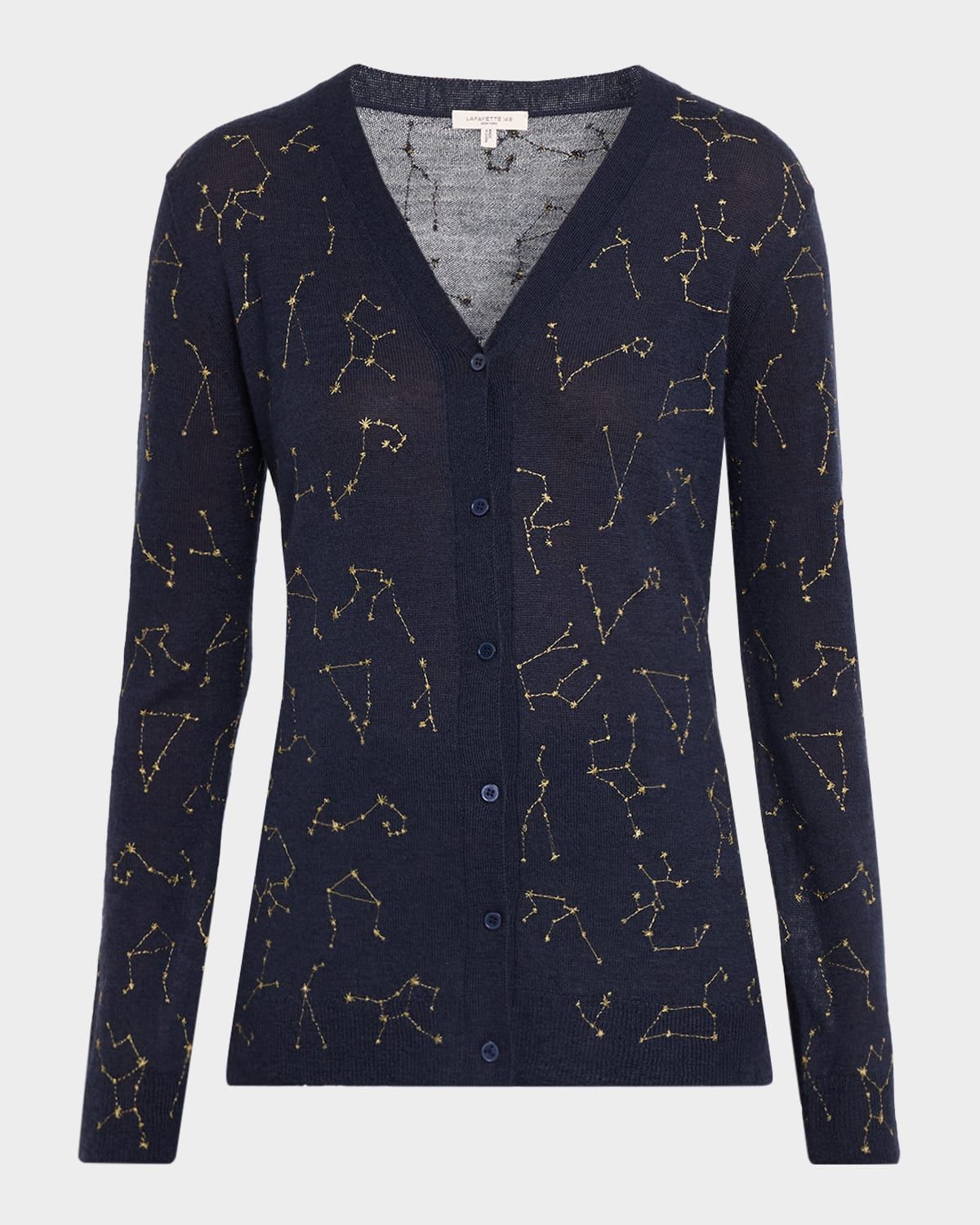 Constellation-Embroidered Cashmere Cardigan