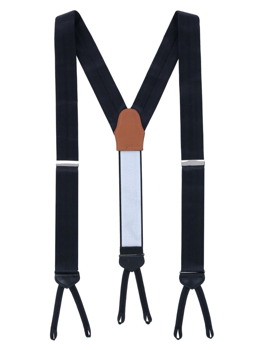 Men Herringbone Suspenders - Black