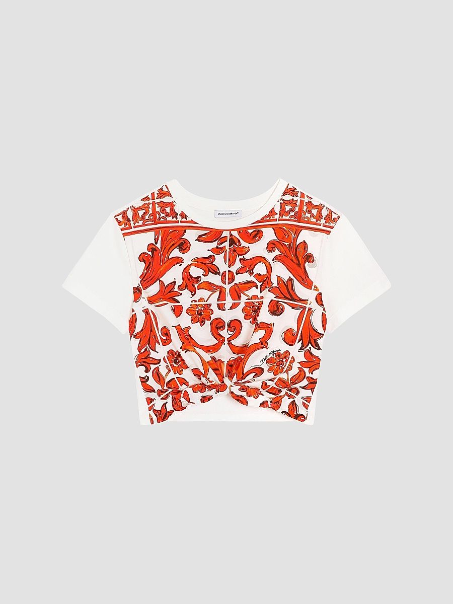 Little Girl's & Girl's Baroque Knotted T-Shirt - Varianteabbinata - Size 14