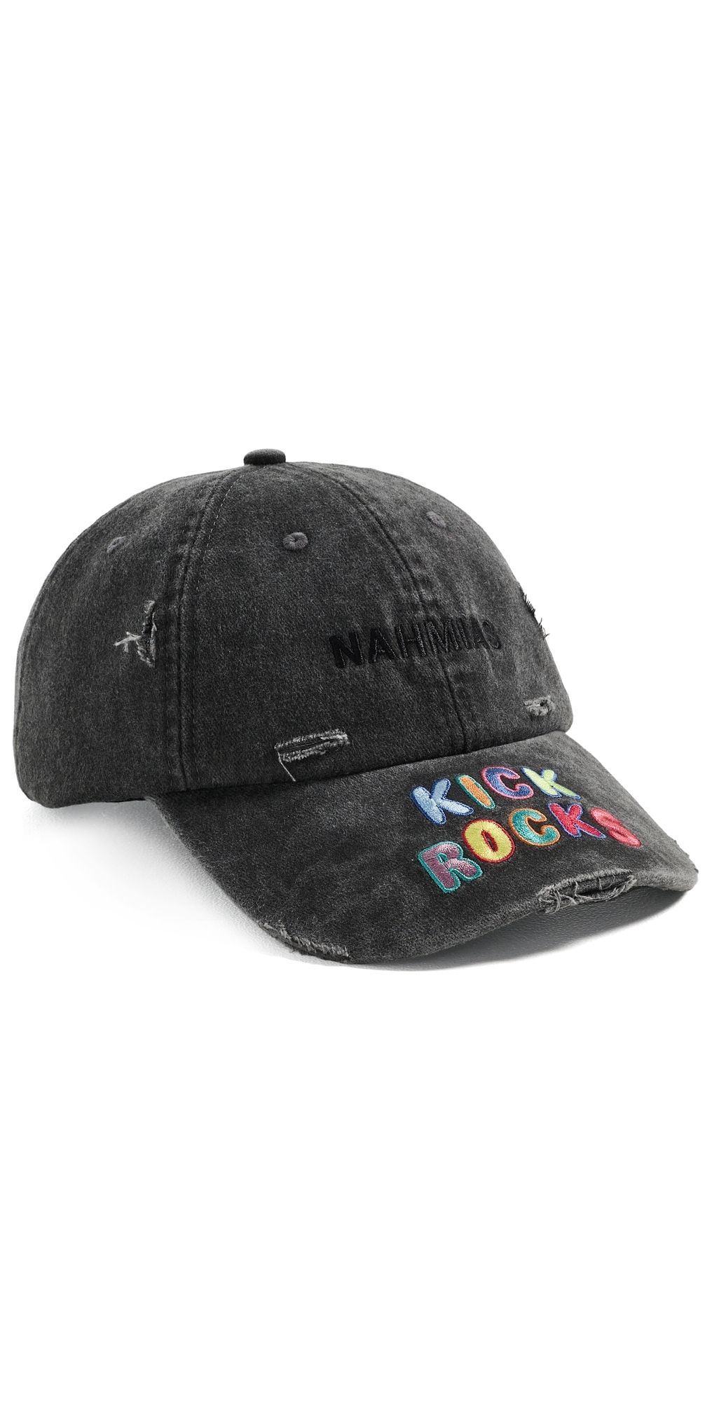Nahmias Kick Rocks 6 Panel Hat Worn Black Cotton One Size